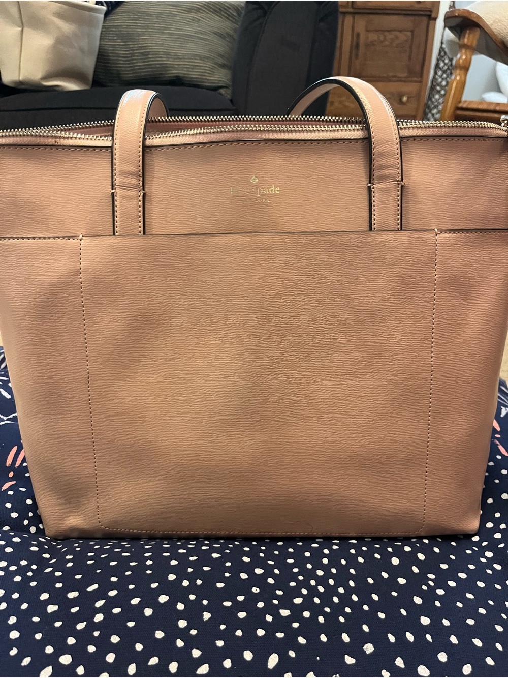 kate spade Blush Pink Leather Tote Bag good used condition